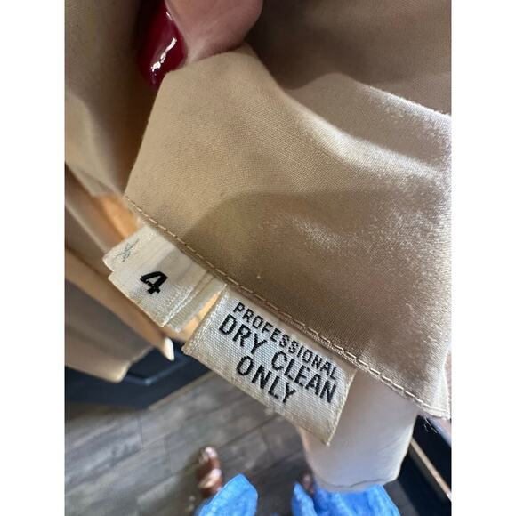 Vintage Calvin Klein 70s Women's Beige Tie Waist Trench Coat Size 4 union made - Picture 3 of 7